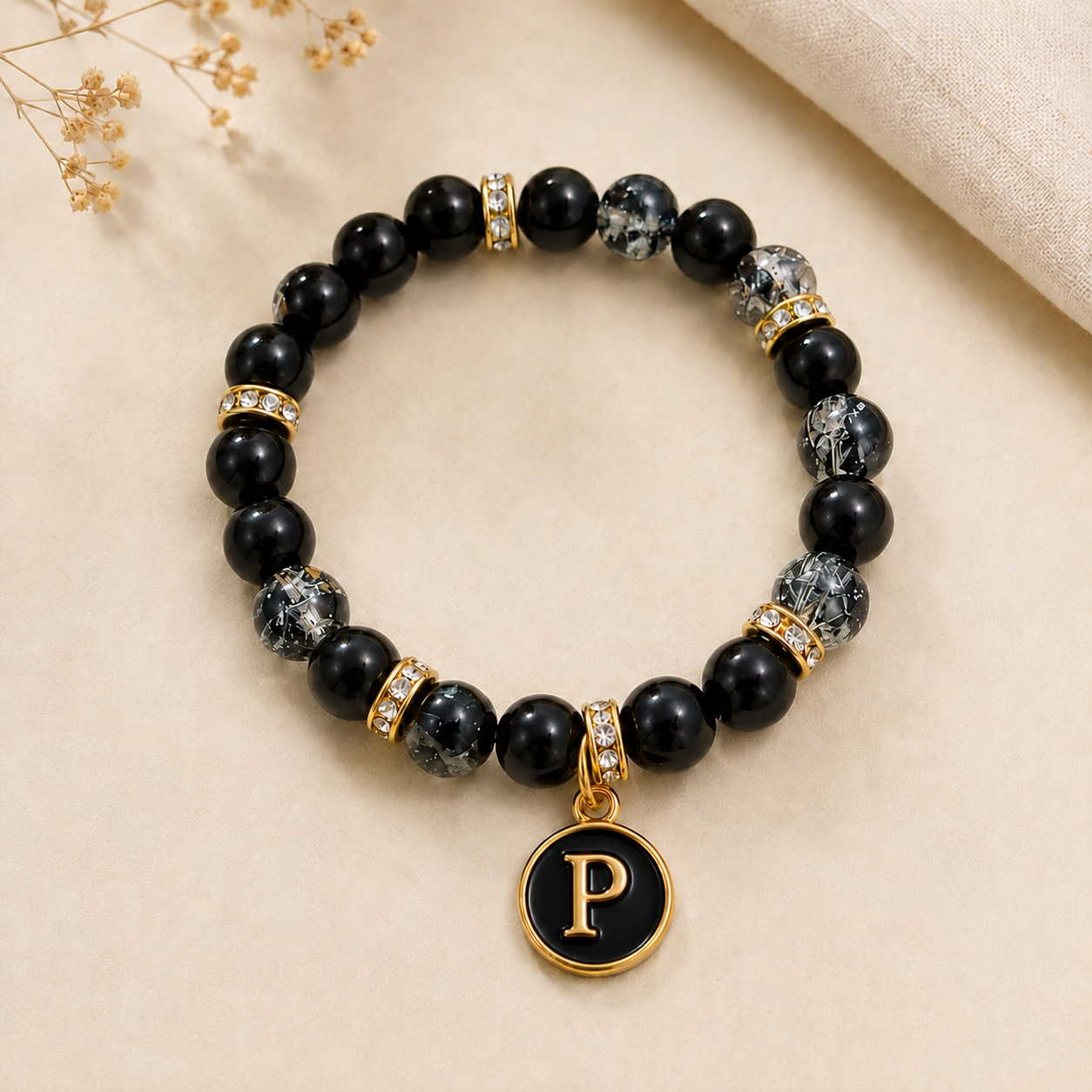 P alphabet dual shaded bracelets for womens