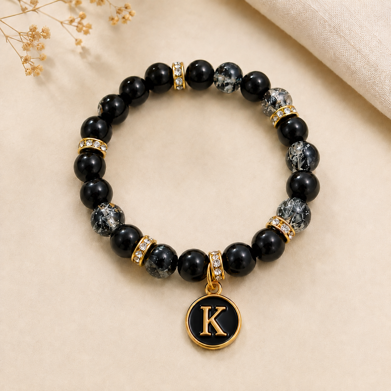 K letter dual shaded bracelet